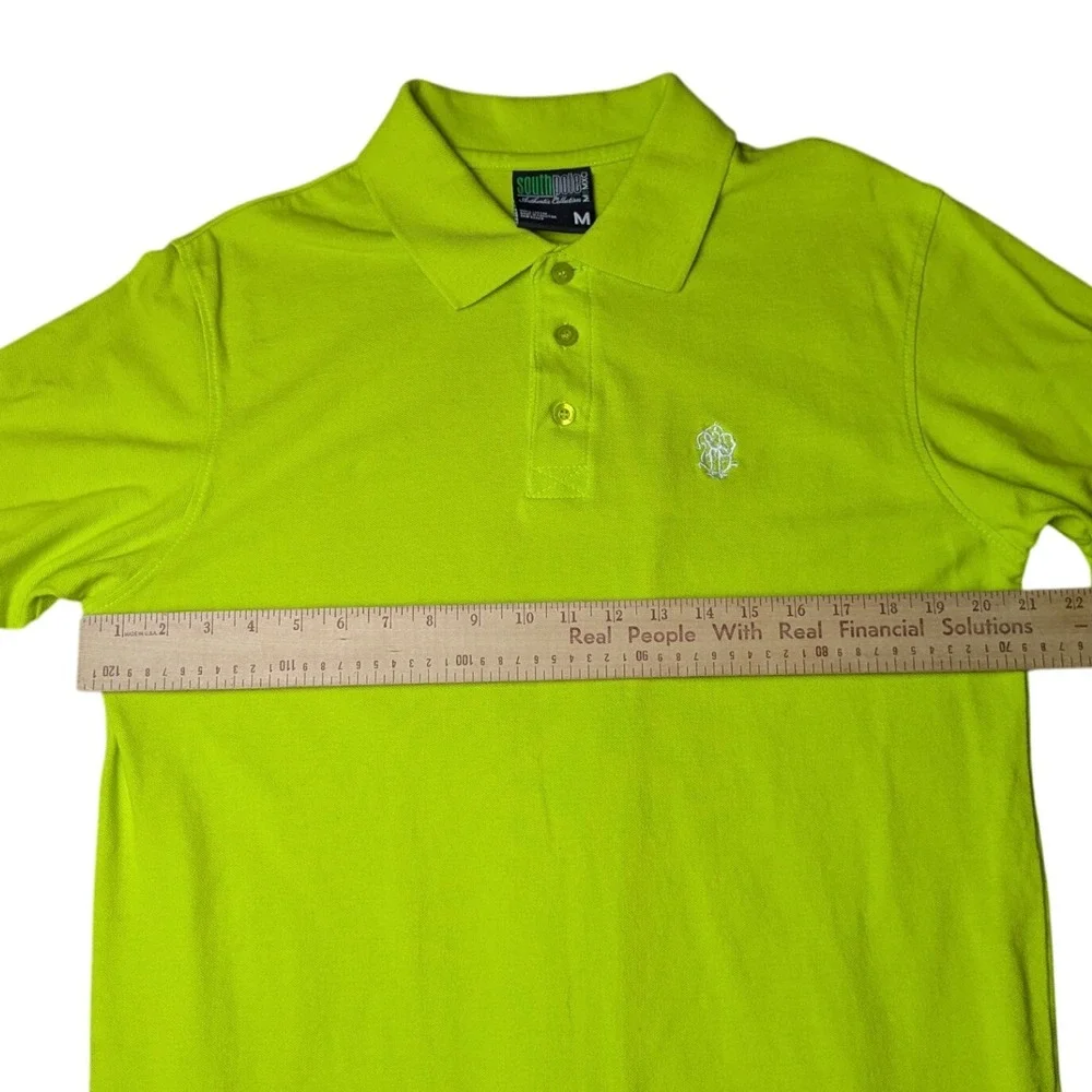 Southpole Y2K Streetwear Green Spring Preppy Polo Short Sleeve Shirt Mens Medium